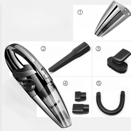 Aspirator de Mana Portabil Turbo, Flippy, pentru Uz Caznic sau Auto, Functie de Aspirare Umeda si Uscata, Incarcare USB, 32.000 rot/min, Putere 120W, Aspirare cu Vid de 4 Bar, 5 Accesorii pentru Spati [2]