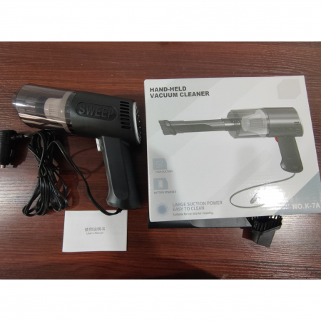 Aspirator Portabil Auto, Flippy, Tip Pistol K7A, Pentru Casa si Masina, Cablu Auto, 36 x 17 cm, Negru [15]