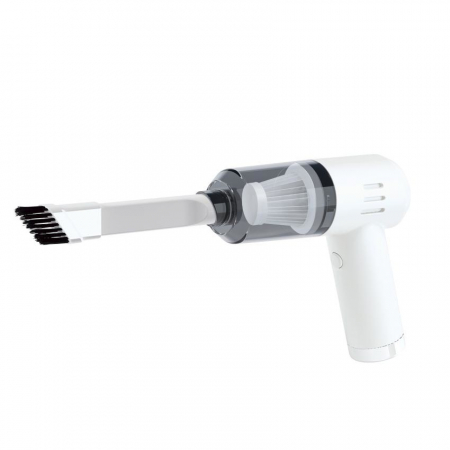 Aspirator Portabil Fara Fir, Flippy, Tip Pistol K7, Pentru Casa si Masina, Incarcare USB, Autonomie 30 Min, 36 x 17 cm, Alb [5]