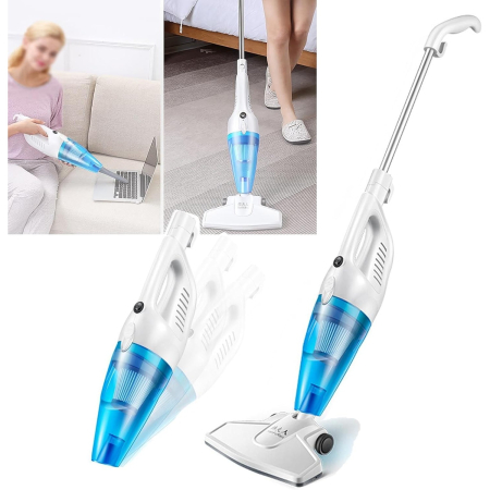 Aspirator Vertical 2in1, Flippy, Fara Sac, 2 Capete, de Mana, Filtrare Multipla, 95 x 24.5 cm, Albastru [2]