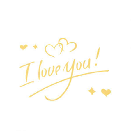 Articole petrecere - Autocolant I love You, Flippy, Tematica Iubire, 21x29 cm, Auriu