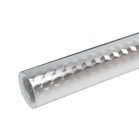 Bucatarie si electrocasnice - Autocolant pentru Bucătărie, Flippy, Tip Folie de Aluminiu, Rezistent la Ulei, Umezeală, Temperaturi Inalte, pentru Dulapuri, Perete, Blat, Argintiu, 60cm x 1m
