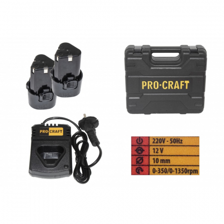 Autofiletanta 2 acumulatori 12V/2A 1300 Rpm, PROCRAFT PA12LIS [3]