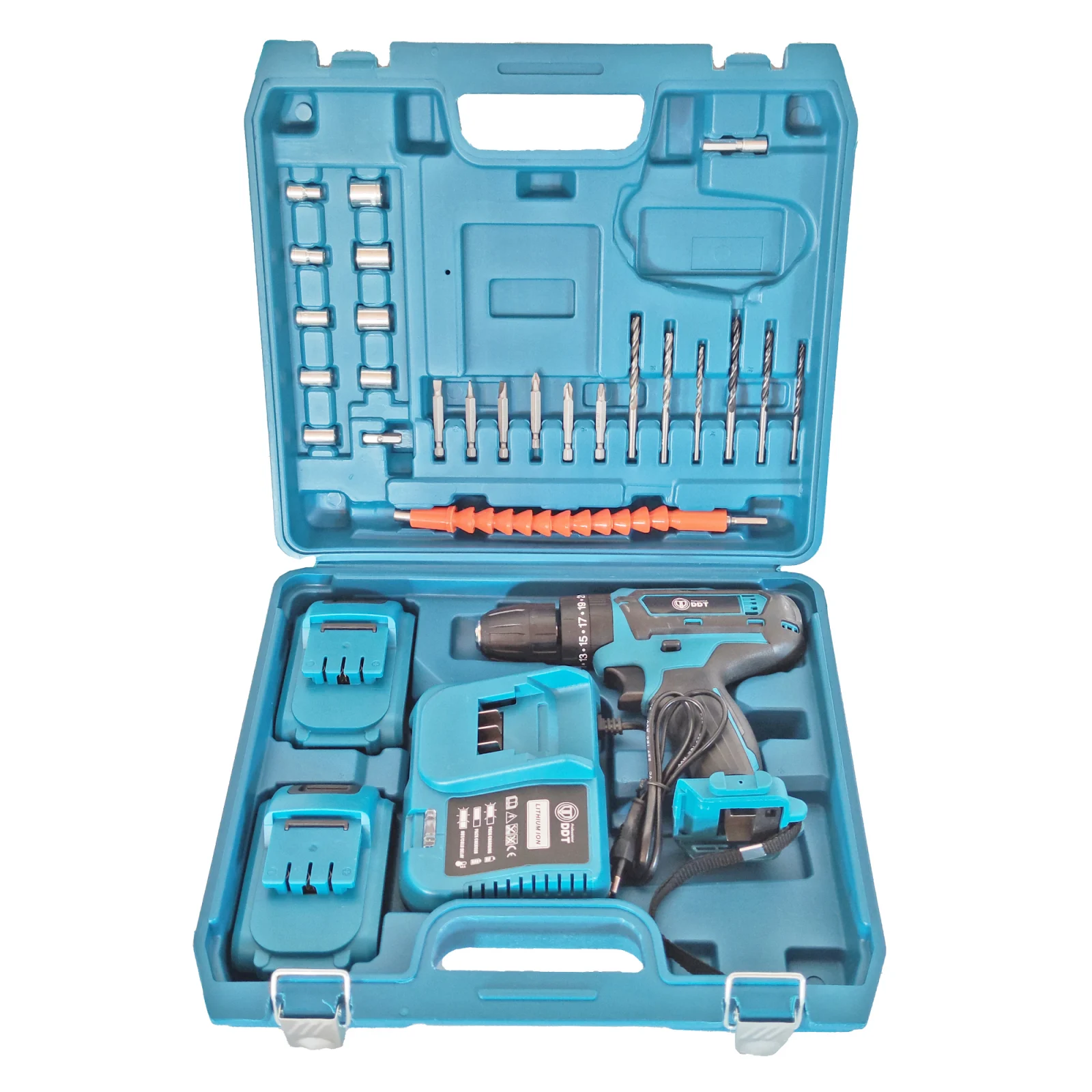 Autofiletanta cu 2 acumulatori 21 V, 3 Ah, incarcator + 24 accesorii , DDT , 1350 Rpm , mandrina 10 mm [8]