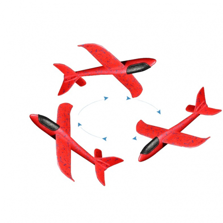 Avion Planor Flippy, din Polistiren, Lungime 84 cm , Jucarie Recreativa, Cascadorii, Rosu [2]