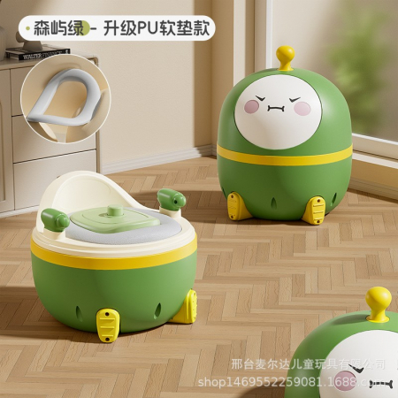 Articole copii - Olita 2in1, Flippy, Model Ou, cu Reductor WC, din Plastic, cu Muzica si Lumini, 29 x 29 x 22 cm, Verde
