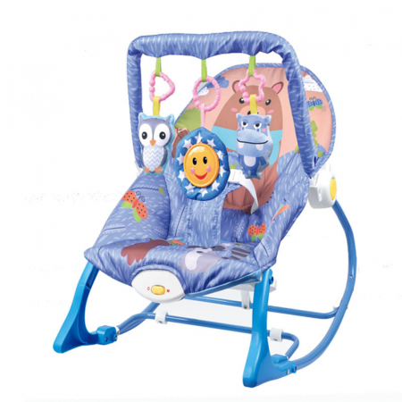 Jucarii, Copii & Bebe - Balansoar electric multifunctional pentru bebelusi cu arcada jucarii – Imprimeu Hippo
