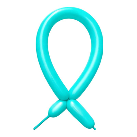 Articole petrecere - Baloane de Modelaj, Flippy, Set 50 bucati, Model Standard, din Latex, 30 x 1.5 cm, 1.8 g per unitate, pana la 150 cm, Albastru Tiffany