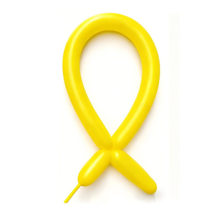 Articole petrecere - Baloane de Modelaj, Flippy, Set 50 bucati, Model Standard, din Latex, 30 x 1.5 cm, 1.8 g per unitate, pana la 150 cm, Galben