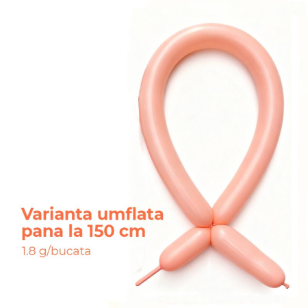 Baloane de Modelaj, Flippy, Set 50 bucati, Model Standard, din Latex, 30 x 1.5 cm, 1.8 g per unitate, pana la 150 cm, Portocaliu [1]