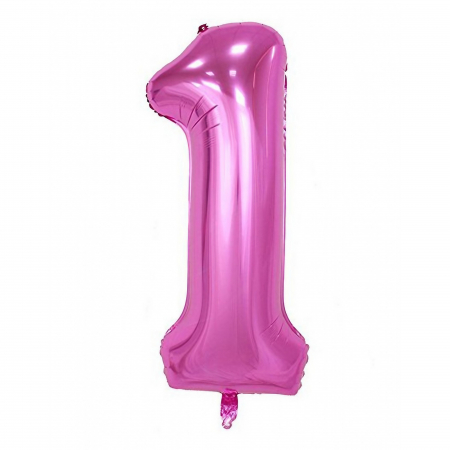 Cifre - Balon din Folie Flippy, Cifra 1, 81 cm, Pentru Aer sau Heliu, Mov