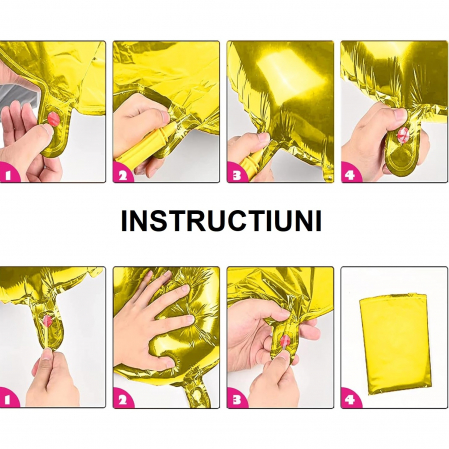 Balon din Folie Flippy, Cifra 7, 81 cm, Pentru Aer sau Heliu, Bulk, Auriu [5]