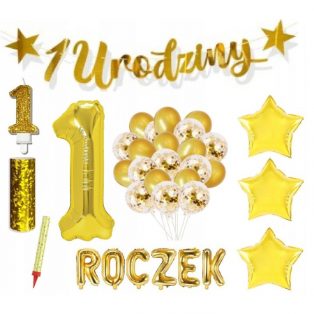 Balon din Folie Metalizata, Flippy, Figurina Stea, Model Simplu, Tematica Aniversare, 40 cm, Ambalaj Individual, Pai Inclus, Umflare cu Aer sau Heliu, Auriu [3]