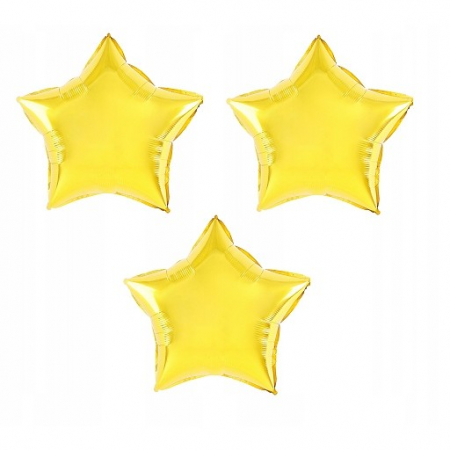 Balon din Folie Metalizata, Flippy, Figurina Stea, Model Simplu, Tematica Aniversare, 40 cm, Ambalaj Individual, Pai Inclus, Umflare cu Aer sau Heliu, Auriu [2]