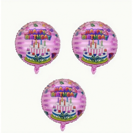 Balon din Folie Metalizata, Flippy, Figurine, Model 1, Happy Birthday, Tematica Aniversare, 45 cm, Ambalaj Individual, Pai Inclus, Umflare cu Aer sau Heliu, Multicolor [3]