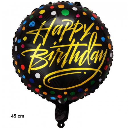 Balon din Folie Metalizata, Flippy, Figurine, Model 3, Happy Birthday, Tematica Aniversare, 45 cm, Ambalaj Individual, Pai Inclus, Umflare cu Aer sau Heliu, Multicolor [1]