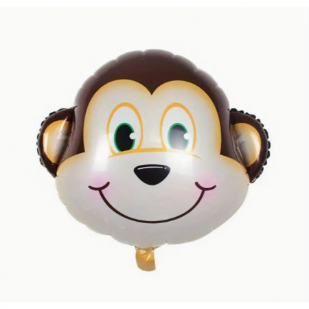 Balon din Folie Metalizata, Flippy, Mini Figurine Animalute, Model Maimutica, Tematica Aniversare, 42x42 cm, Ambalaj Individual, Pai Inclus, Umflare cu Aer sau Heliu, Multicolor [4]