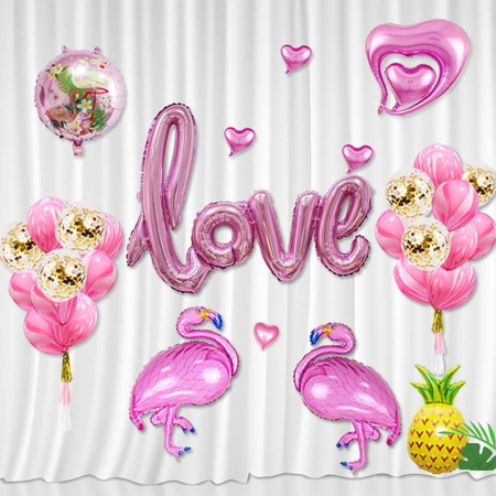 Balon din Folie Metalizata, Flippy, Model Love scris de mana, 102x65 cm, Tematica Ziua Îndrăgostiților, Ambalaj Individual, Pai Inclus, Umflare cu Aer sau Heliu, Roz [2]