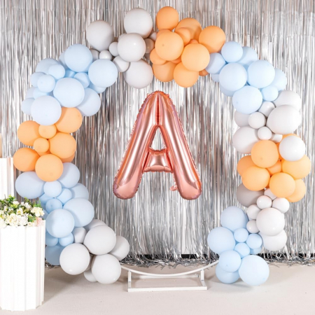 Balon Folie Metalizata Litera A, Flippy, 100 cm, Umflati cu Heliu sau Aer, Ambalaj Individual, Pai inclus, Rose Gold [5]