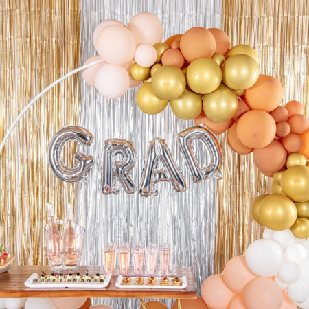 Balon Folie Metalizata Litera A, Flippy, 40 cm, Umflati cu Heliu sau Aer, Ambalaj Individual, Pai inclus, Argintiu [7]