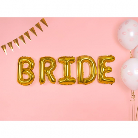 Balon Folie Metalizata Litera B, Flippy, 80 cm, Umflati cu Heliu sau Aer, Ambalaj Individual, Pai inclus, Auriu [3]