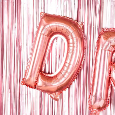 Balon Folie Metalizata Litera D, Flippy, 40 cm, Umflati cu Heliu sau Aer, Ambalaj Individual, Pai inclus, Rose Gold [4]