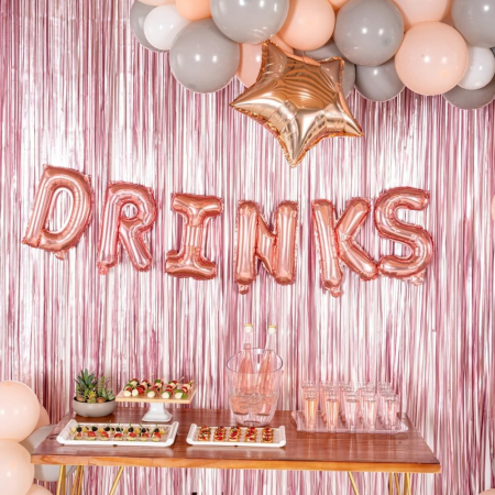 Balon Folie Metalizata Litera D, Flippy, 40 cm, Umflati cu Heliu sau Aer, Ambalaj Individual, Pai inclus, Rose Gold [5]