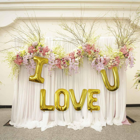 Balon Folie Metalizata Litera L, Flippy, 80 cm, Umflati cu Heliu sau Aer, Ambalaj Individual, Pai inclus, Auriu [8]