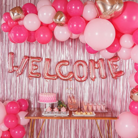 Balon Folie Metalizata Litera M, Flippy, 40 cm, Umflati cu Heliu sau Aer, Ambalaj Individual, Pai inclus, Rose Gold [3]