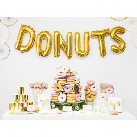 Balon Folie Metalizata Litera O, Flippy, 40 cm, Umflati cu Heliu sau Aer, Ambalaj Individual, Pai inclus, Auriu [8]