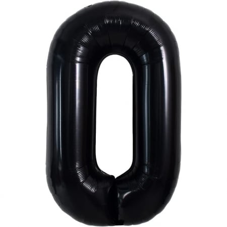 Balon Folie Metalizata Litera O, Flippy, 40 cm, Umflati cu Heliu sau Aer, Ambalaj Individual, Pai inclus, Negru [5]