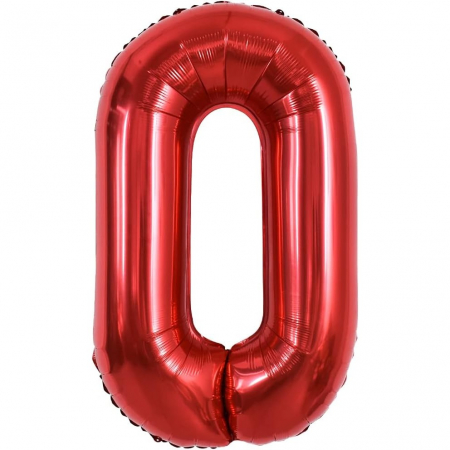 Balon Folie Metalizata Litera O, Flippy, 40 cm, Umflati cu Heliu sau Aer, Ambalaj Individual, Pai inclus, Rosu [4]