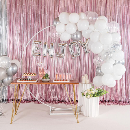 Balon Folie Metalizata Litera O, Flippy, 80 cm, Umflati cu Heliu sau Aer, Ambalaj Individual, Pai inclus, Argintiu [4]