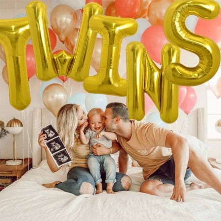 Balon Folie Metalizata Litera W, Flippy, 40 cm, Umflati cu Heliu sau Aer, Ambalaj Individual, Pai inclus, Auriu [1]