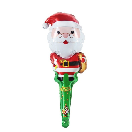 Baloane - Balon Mos Craciun, Flippy, din Folie de Aluminiu, de Mana, Tema Craciun, 27 x 80 cm, Multicolor