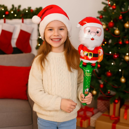 Balon Mos Craciun, Flippy, din Folie de Aluminiu, de Mana, Tema Craciun, 27 x 80 cm, Multicolor [2]