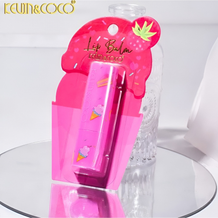 Balsam de Buze, Kevin&amp;Coco, Ice Cream, Hidratare, Catifelare, Cremos, 13.5x7.5x2 cm, Roz [4]