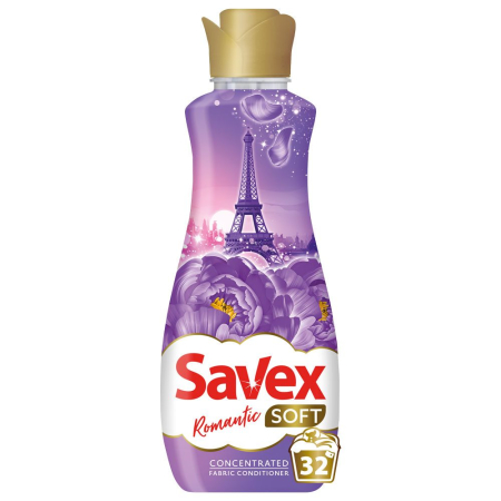 Detergenți și soluții de curățenie - Balsam pentru Rufe, Savex Soft, 800 ml Concentrat Romantic 32 spalari