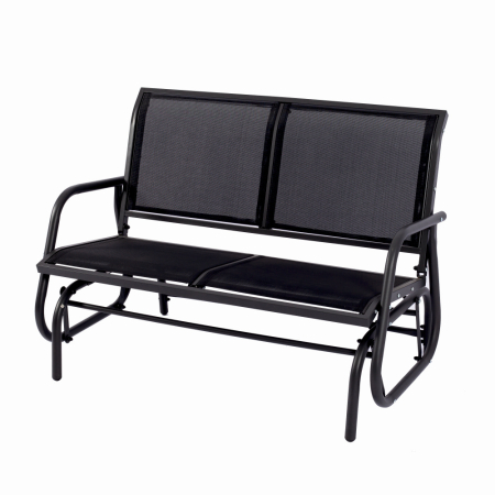 Gradina - Banca pentru terasa/gradina din otel si plasa KLUGMEISTER KJF2379, dimensiuni 120x71x86 cm, culoare neagra