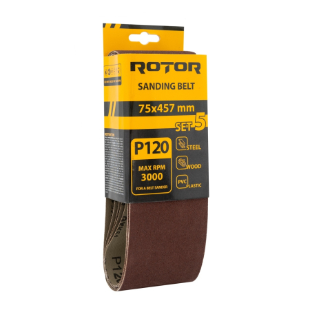 Consumabile, piese și accesorii - Banda de slefuit ROTOR P120 75*457 set 5