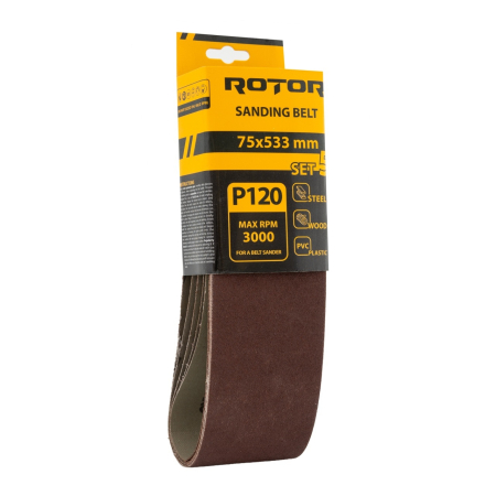 Consumabile, piese și accesorii - Banda de slefuit ROTOR P120 75*533 set 5
