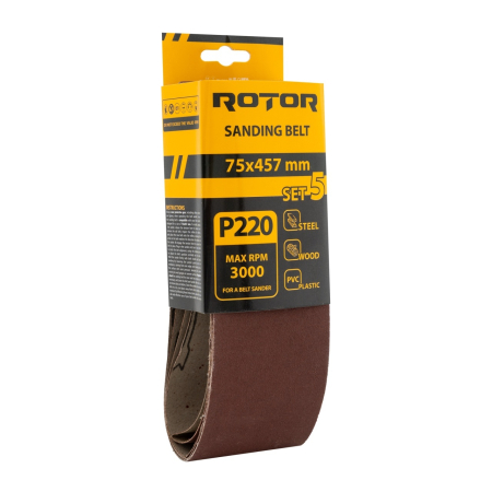 Consumabile, piese și accesorii - Banda de slefuit ROTOR P220 75*457 set 5