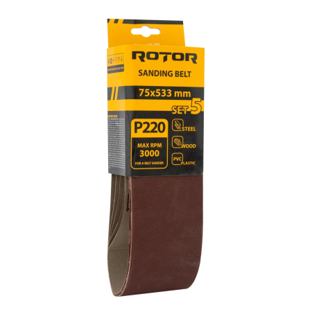 Consumabile, piese și accesorii - Banda de slefuit ROTOR P220 75*533 set 5