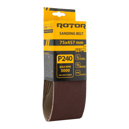 Consumabile, piese și accesorii - Banda de slefuit ROTOR P240 75*457 set 5