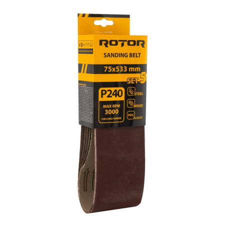 Consumabile, piese și accesorii - Banda de slefuit ROTOR P240 75*533 set 5