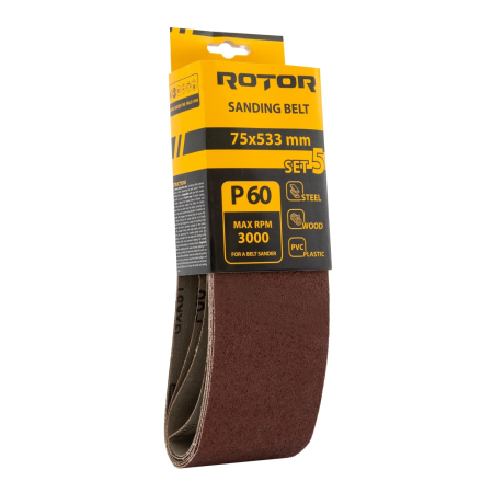 Consumabile, piese și accesorii - Banda de slefuit ROTOR P60 75*533 set 5