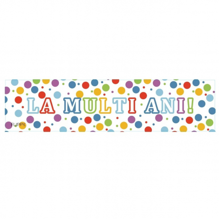 Articole petrecere - Banner Aniversar, Flippy, Colectie LA MULTI ANI, 98 x 24 cm, Multicolor