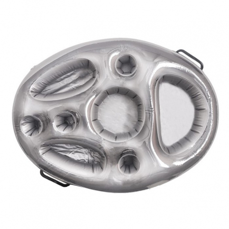 Jucarii, Copii & Bebe - Bar gonflabil/Suport de pahare plutitor, Flippy, cu 8 compartimente, pompa inclusa, PVC, Gri, 25x18,5x4 cm
