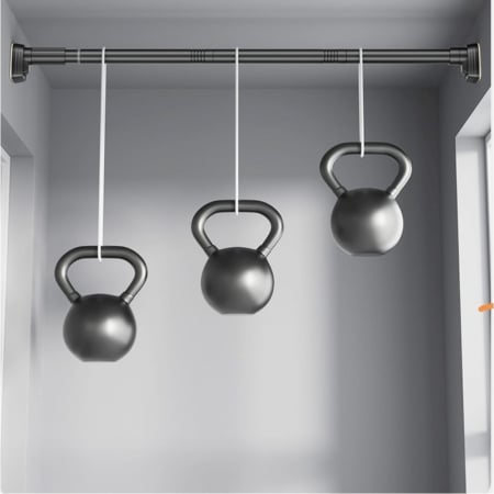 Bara Telescopica Multifunctionala, Flippy, din Otel Inoxidabil si ABS, Utilizare Universala, Extensie 185 - 205 cm, Fara Perforare Perete, Gri [4]