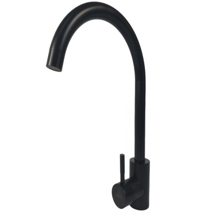 Baterie bucatarie MIXXUS SUS-011-2 BLACK din otel inoxidabil, Monocomanda, Racorduri incluse [2]